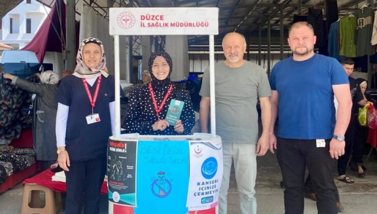 Çilimli’de Tütünle Mücadele İçin Stant Kuruldu